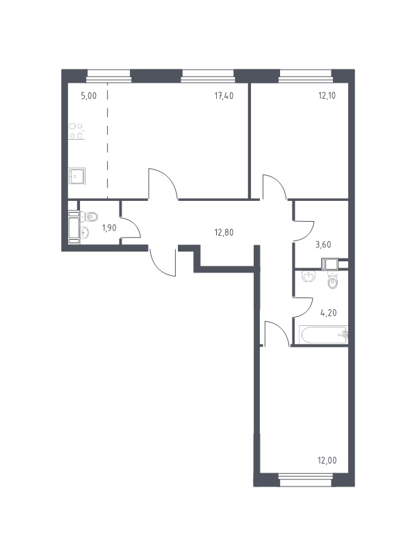 Продажа 2-комн квартиры в новостройке Cтолбово д., Проектируемый проезд № 7032,  к. 10-11