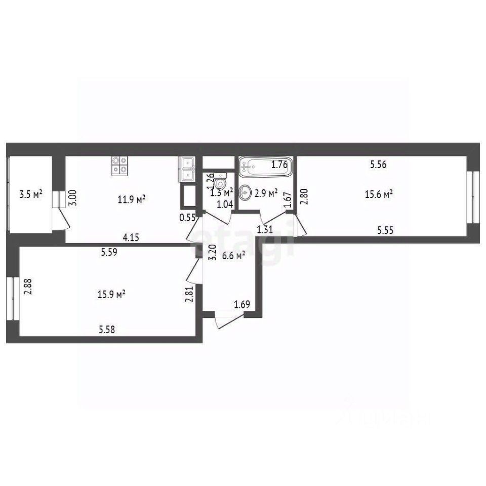 Продажа 2-комн квартиры на вторичном рынке Мурино, Новая улица, 13к1