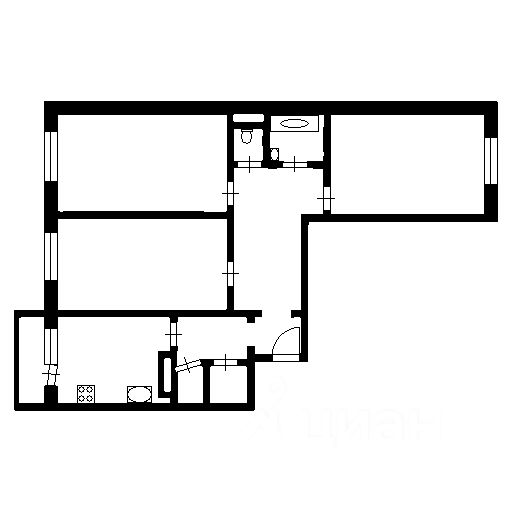 Продажа 3-комн квартиры на вторичном рынке Курганская улица, 3