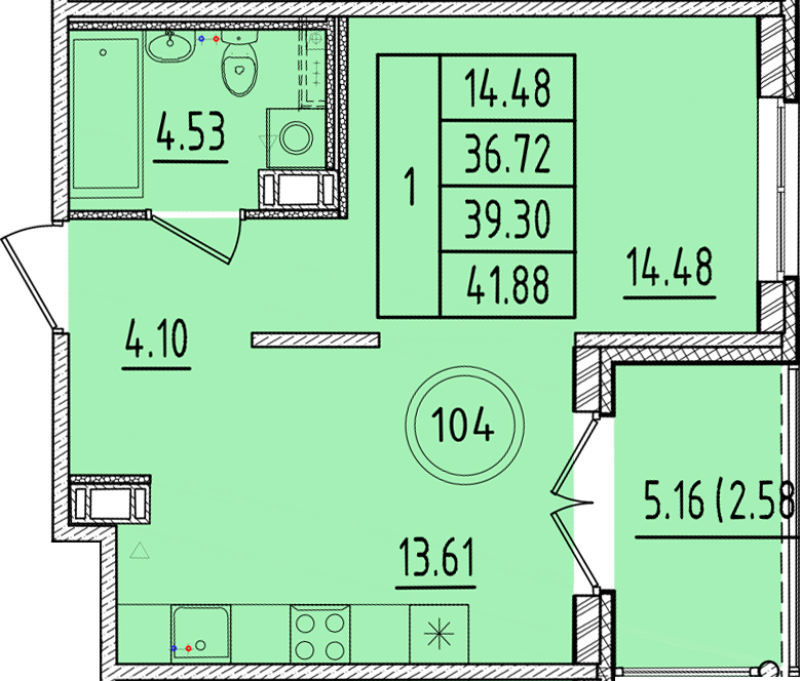 Продажа 1-комн квартиры в новостройке Шушары п., Кокколевская ул.,  к. 1