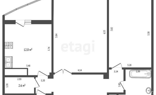 Продажа 2-комн квартиры на вторичном рынке улица Удальцова,  д. 46