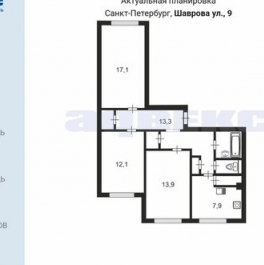 Продажа 3-комн квартиры на вторичном рынке улица Шаврова,  д. 9
