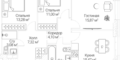 3-комн квартира Москва г., 2-й Хорошёвский проезд,  к. 4