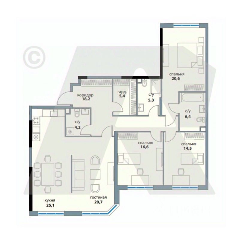 Продажа 5-комн квартиры на вторичном рынке улица Василия Ланового, 5