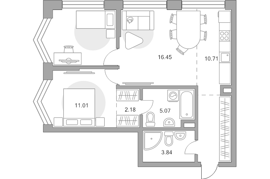 Продажа 2-комн квартиры в новостройке Москва г., Народного Ополчения ул.,  к. 1