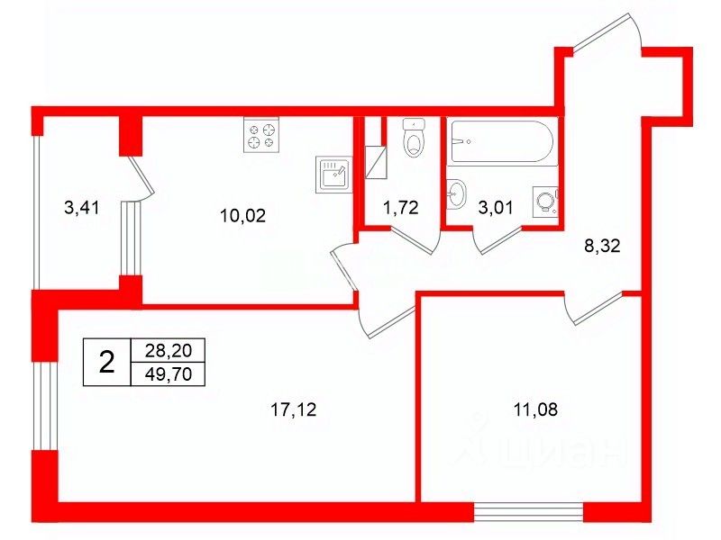 Продажа 2-комн квартиры на вторичном рынке улица Владимира Пчелинцева, 6к2