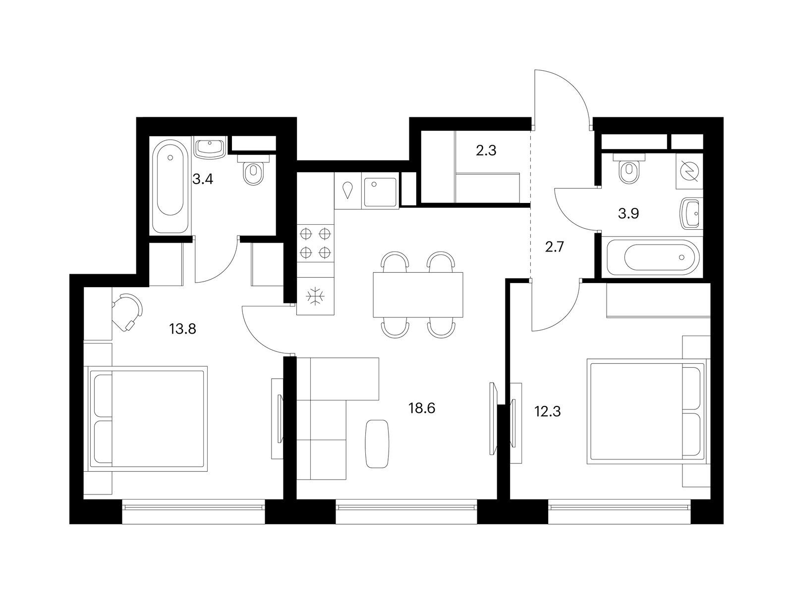 Продажа 2-комн квартиры в новостройке ул. Ивана Франко, корп.3
