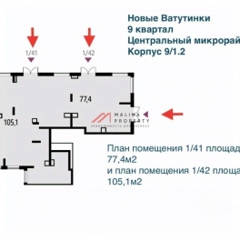 Аренда торгового помещения Ватутинки п,  д. 15 к1