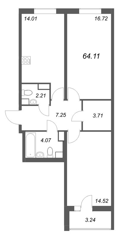 Продажа 2-комн квартиры в новостройке Санкт-Петербург г., Тамбасова ул.,  к. 2.1