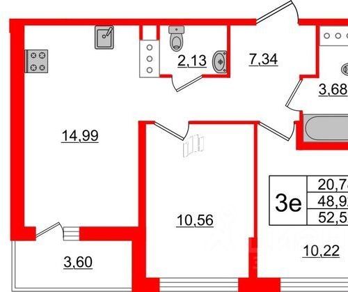 2-комн квартира пос. Бугры, улица Тихая