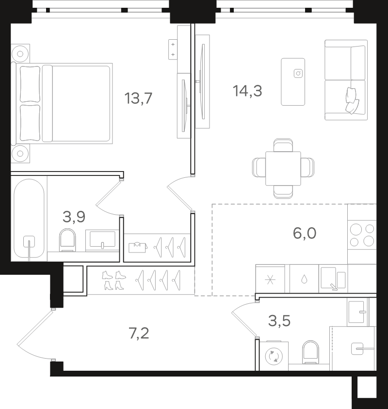 Продажа 1-комн квартиры в новостройке Москва г., Открытое ш.,  к. 5