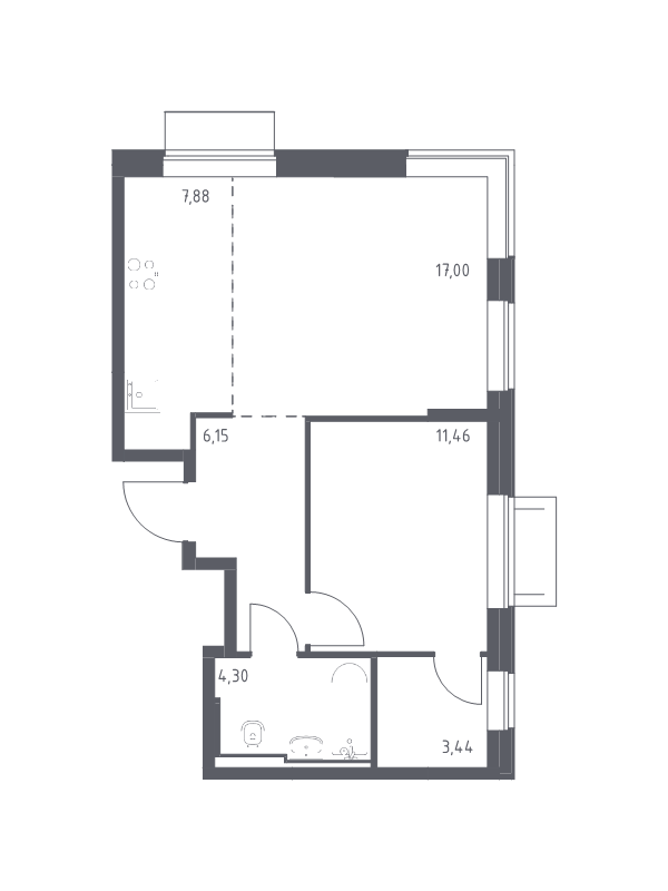 Продажа 1-комн квартиры в новостройке Москва г., Донецкая ул.,  к. 2