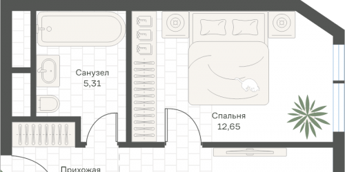 1-комн квартира Москва г., Кржижановского ул.,  к. 5
