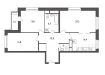 Планировка ЖК Счастье в Вешняках, 48.8 м2