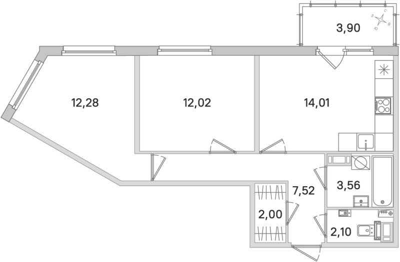 Продажа 2-комн квартиры в новостройке Стрельна п., Будённого пр-кт,  к. 5.5