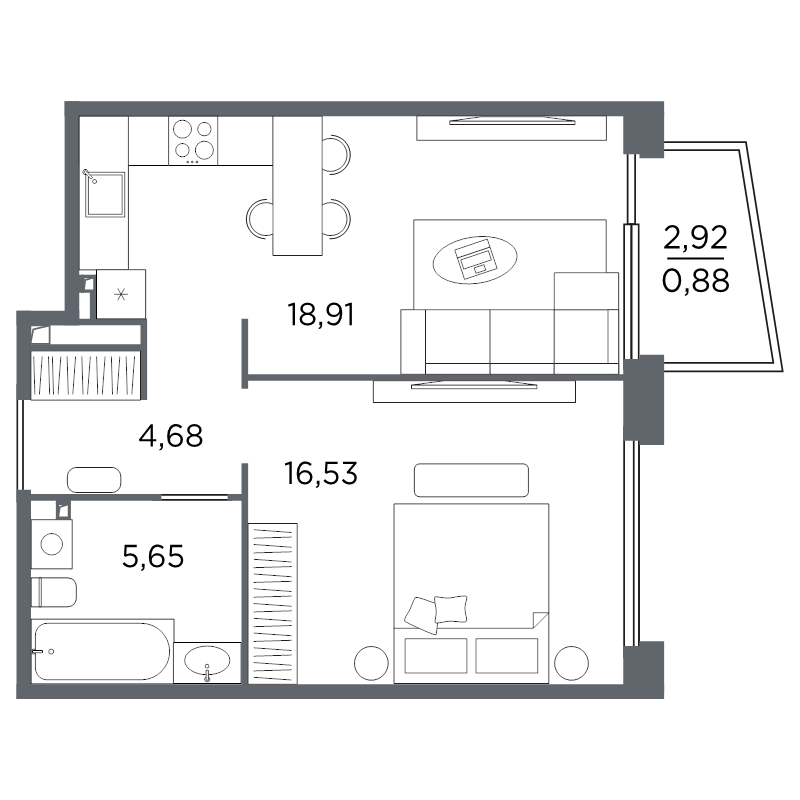 Продажа 1-комн квартиры в новостройке Санкт-Петербург г., Выборгская наб.,  к. 2