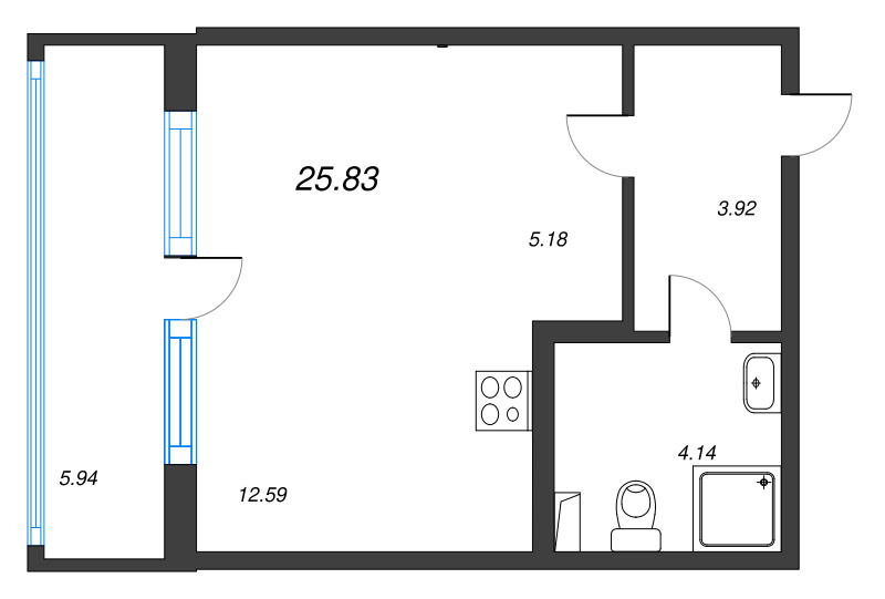 Продажа студии Стрельна п., Будённого пр-кт,  к. 2.3