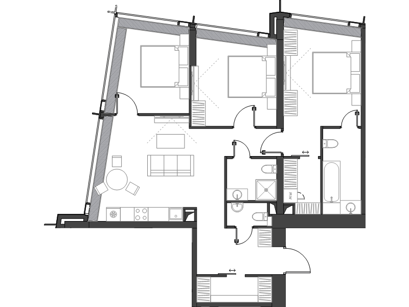 Продажа 3-комн квартиры в новостройке Москва г., Краснопресненская наб.,  к. 1