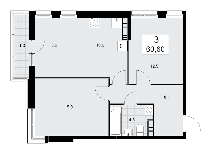 Продажа 2-комн квартиры в новостройке Марушкинское пос., Боровское ш.,  к. 3.4