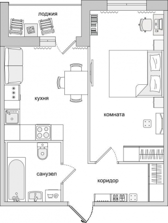 Планировка ЖК Черная речка, 15.89 м2