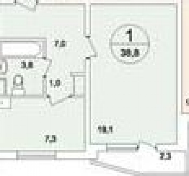 Планировка ЖК Град Московский, 18.1 м2