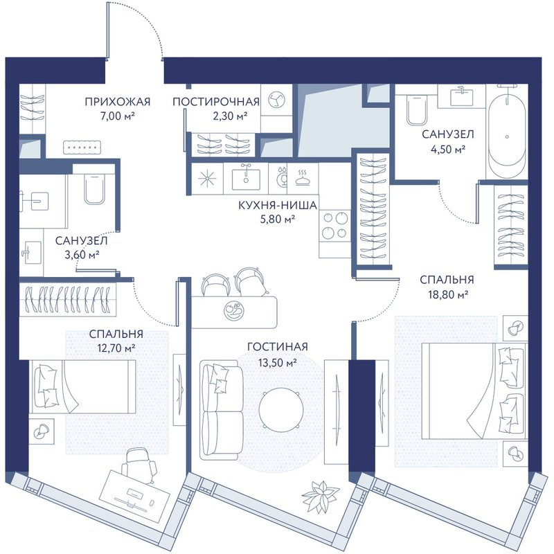 Продажа 2-комн квартиры в новостройке Москва г., 3-й Сетуньский проезд,  к. 1