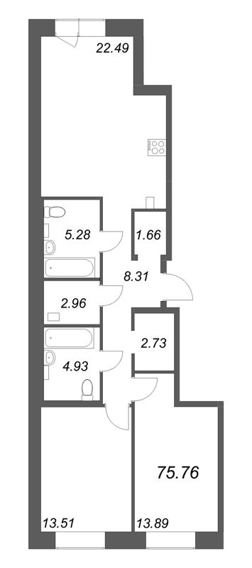Продажа 2-комн квартиры в новостройке Санкт-Петербург г., Профессора Попова ул.,  к. 1
