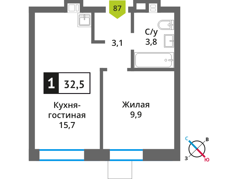 Продажа 1-комн квартиры в новостройке Светлые Горы п., Пятницкое ш.,  к. 4