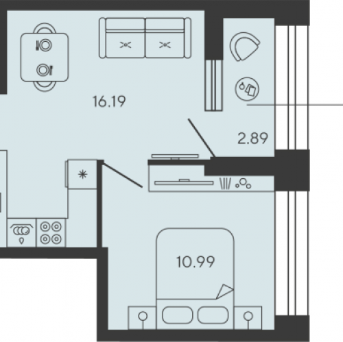 1-комн квартира Санкт-Петербург г., Головнина б-р,  к. PLATINA