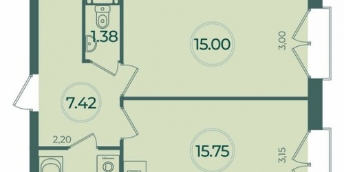 2-комн квартира Курская улица,  д. 12