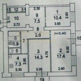 Продажа 3-комн квартиры на вторичном рынке Люберцы г, Строителей ул