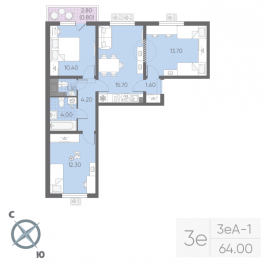 Продажа 3-комн квартиры в новостройке Санкт-Петербург г., Пискаревский пр-кт,  к. 19