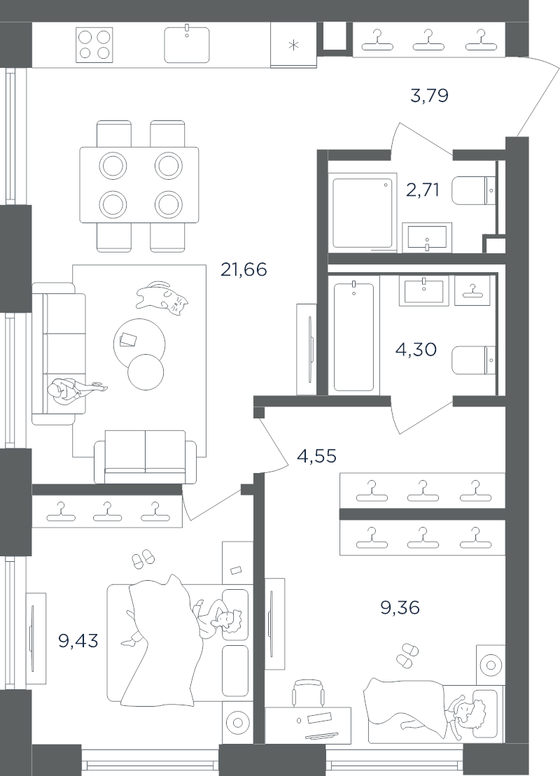 Продажа 2-комн квартиры в новостройке Москва г., Южнопортовая ул.,  к. 1