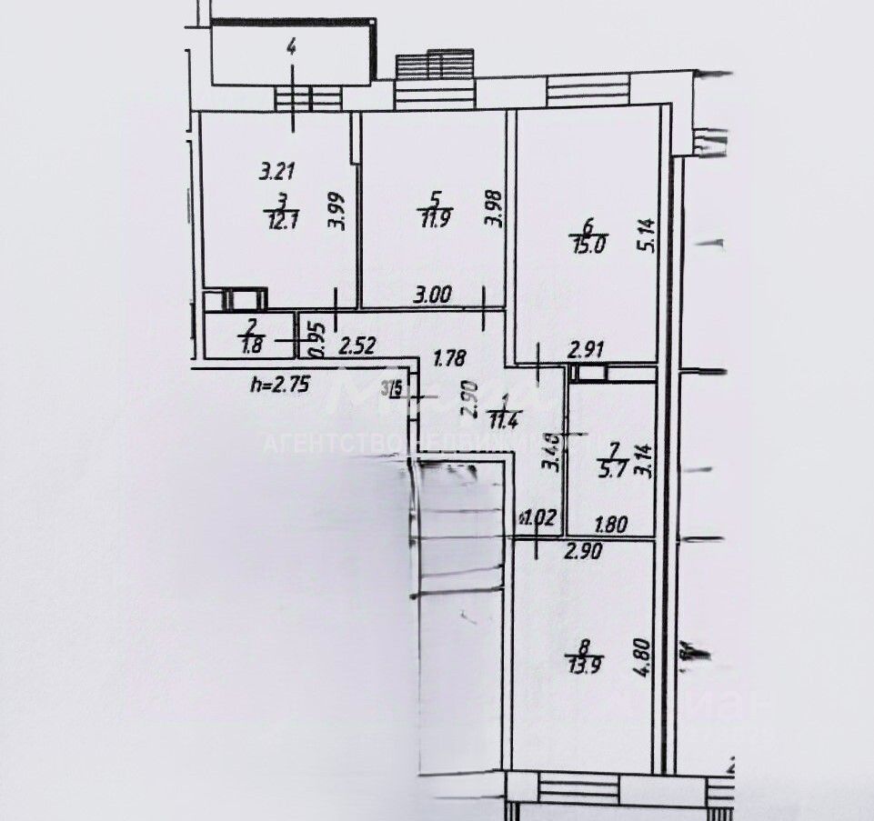 Продажа 3-комн квартиры на вторичном рынке Мирный пгт, улица Крымская, 12/11