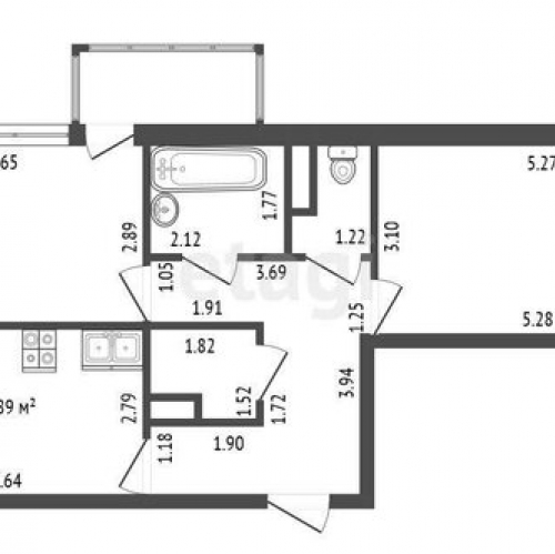 2-комн квартира Кудрово г, Европейский пр-кт,  д. 20 к3