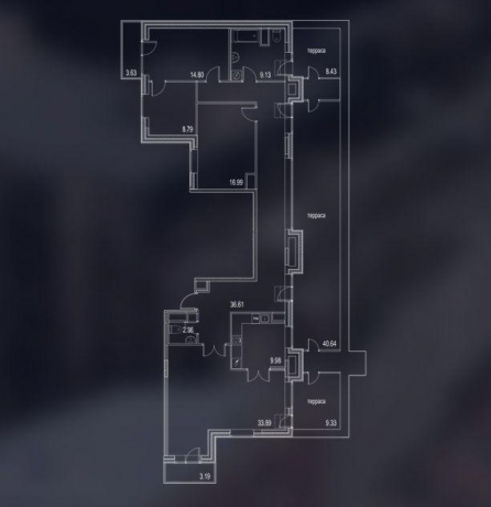 Планировка ЖК YES Residence, 68.4 м2