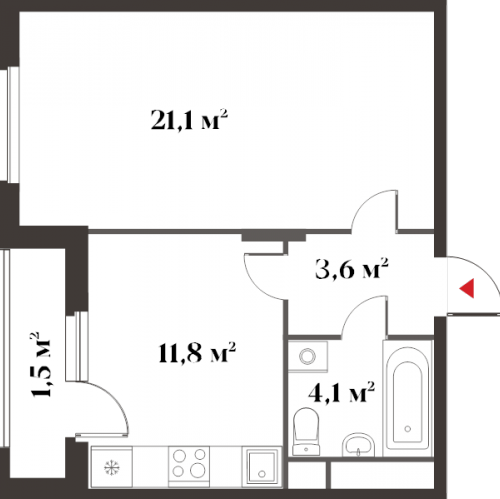 1-комн квартира Красногорск г., Новая Московская ул.,  к. 2