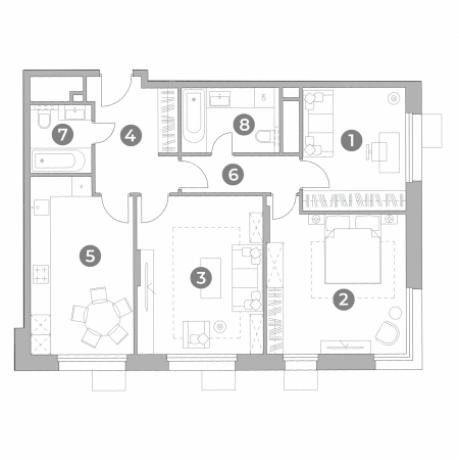 Планировка ЖК UNO Старокоптевский,  м2