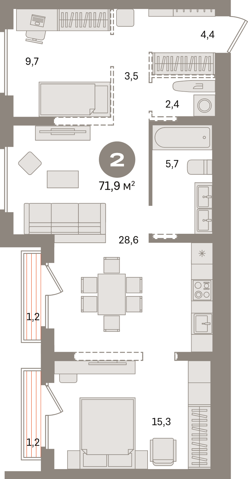 Продажа 2-комн квартиры в новостройке Сапроново д., Калиновая ул.,  к. 12