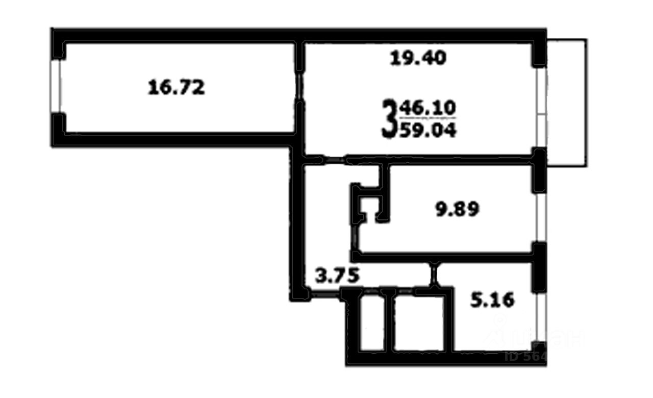 Продажа 3-комн квартиры на вторичном рынке Сергиев Посад, улица Симоненкова, 21