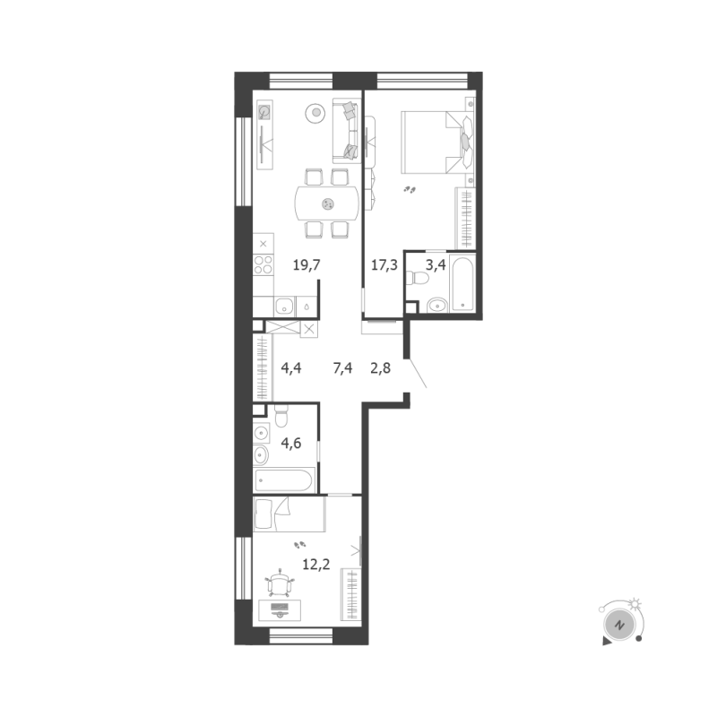 Продажа 2-комн квартиры в новостройке Москва г., Автозаводская ул.,  к. 3.5