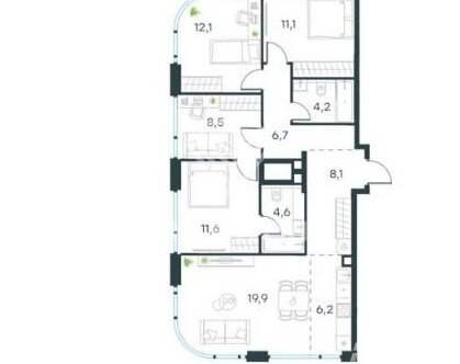 Продажа 5-комн квартиры на вторичном рынке Озёрная улица,  д. к2