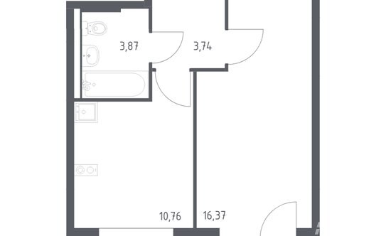 Продажа 1-комн квартиры на вторичном рынке Аэростатная улица