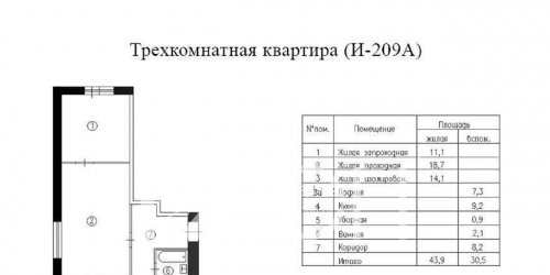 3-комн квартира Грекова ул, 2