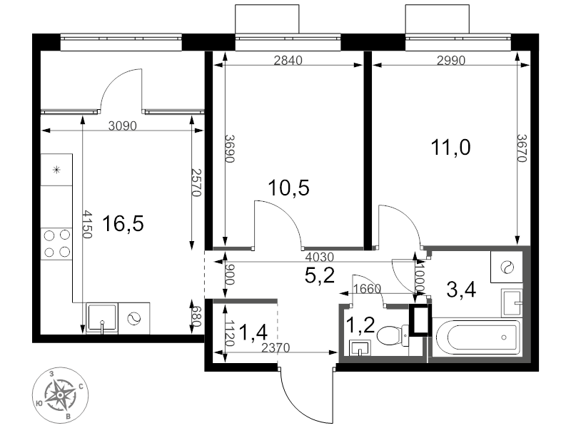 Продажа 2-комн квартиры в новостройке Химки г., Олимпийская ул.,  к. 1.2