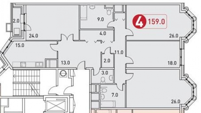 Планировка ЖК Шатер, 94 м2