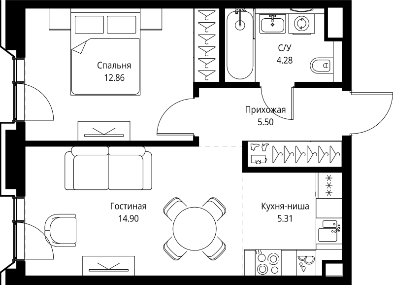 Продажа 1-комн квартиры в новостройке Москва г., Мира пр-кт,  к. 2