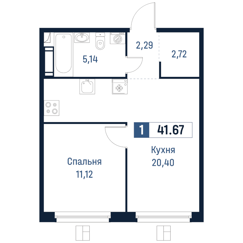 Продажа 1-комн квартиры в новостройке Мурино п., Романовская ул.,  к. 2