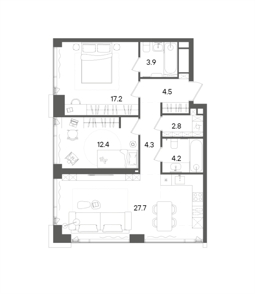 Продажа 2-комн квартиры в новостройке Москва г., Академика Семенихина ул.,  к. А