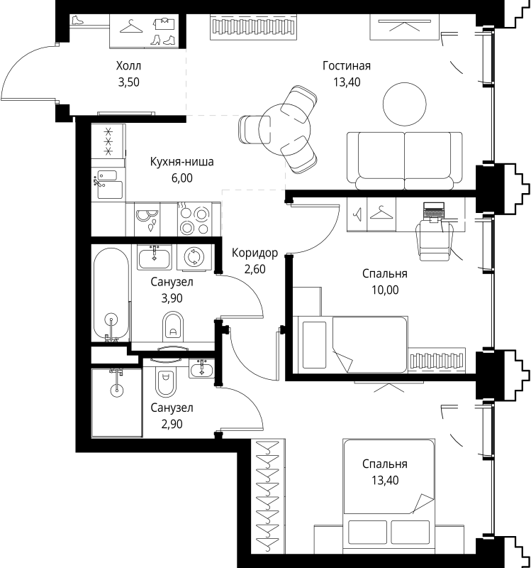 Продажа 2-комн квартиры в новостройке Москва г., Верейская ул.,  к. SET.1.2